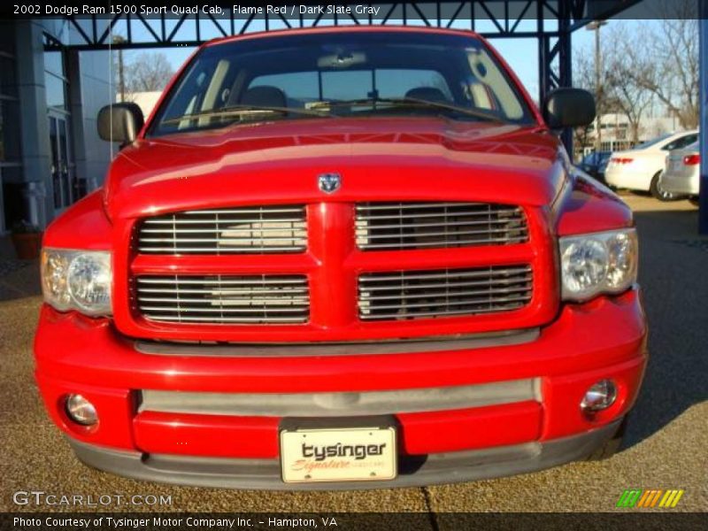 Flame Red / Dark Slate Gray 2002 Dodge Ram 1500 Sport Quad Cab