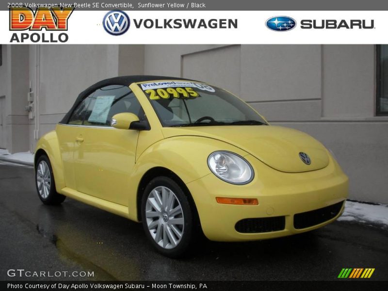 Sunflower Yellow / Black 2008 Volkswagen New Beetle SE Convertible