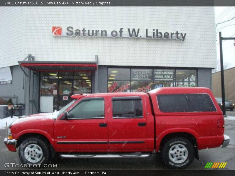 Victory Red / Graphite 2001 Chevrolet S10 LS Crew Cab 4x4