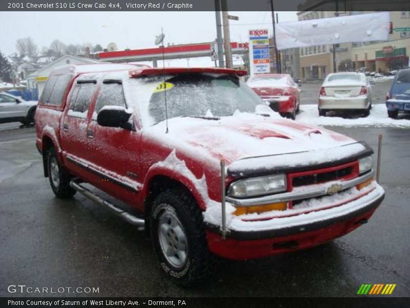 Victory Red / Graphite 2001 Chevrolet S10 LS Crew Cab 4x4