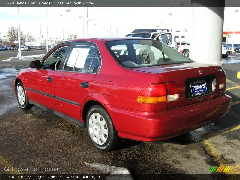 Inza Red Pearl / Gray 1998 Honda Civic LX Sedan