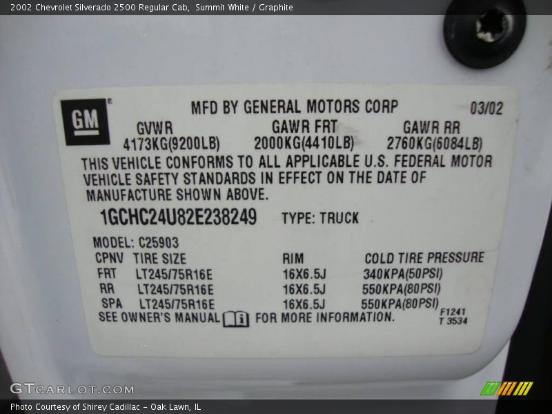 Summit White / Graphite 2002 Chevrolet Silverado 2500 Regular Cab