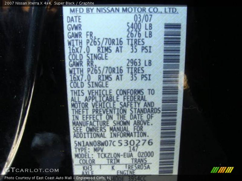 Super Black / Graphite 2007 Nissan Xterra X 4x4