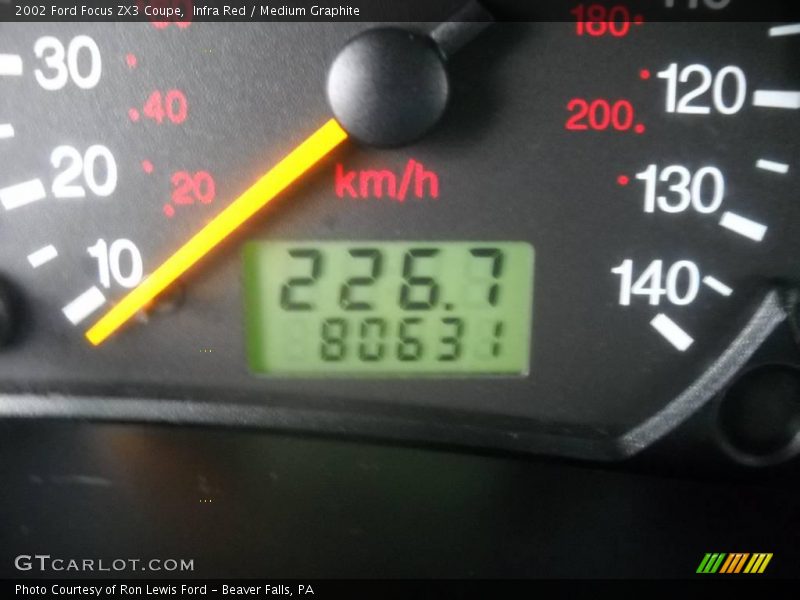 Infra Red / Medium Graphite 2002 Ford Focus ZX3 Coupe