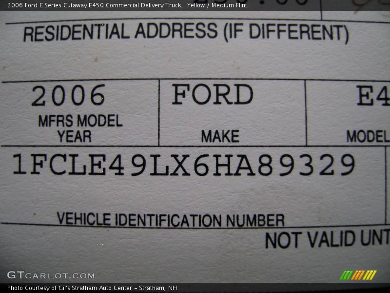 Yellow / Medium Flint 2006 Ford E Series Cutaway E450 Commercial Delivery Truck