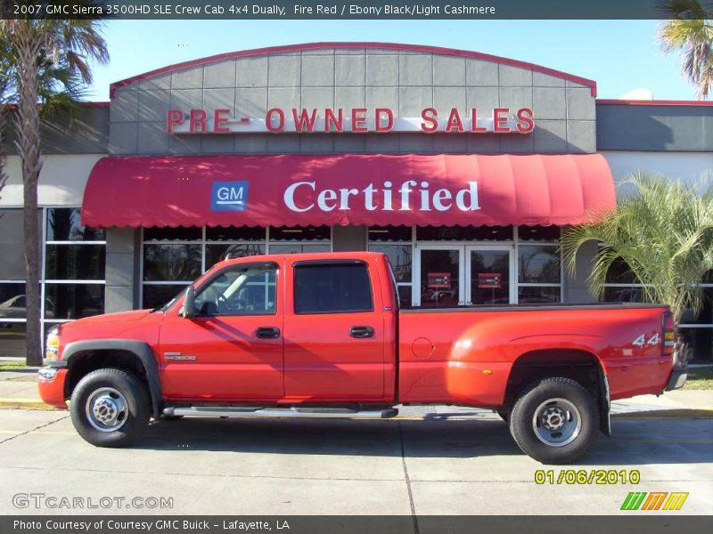 Fire Red / Ebony Black/Light Cashmere 2007 GMC Sierra 3500HD SLE Crew Cab 4x4 Dually