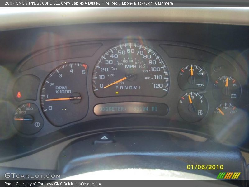 Fire Red / Ebony Black/Light Cashmere 2007 GMC Sierra 3500HD SLE Crew Cab 4x4 Dually