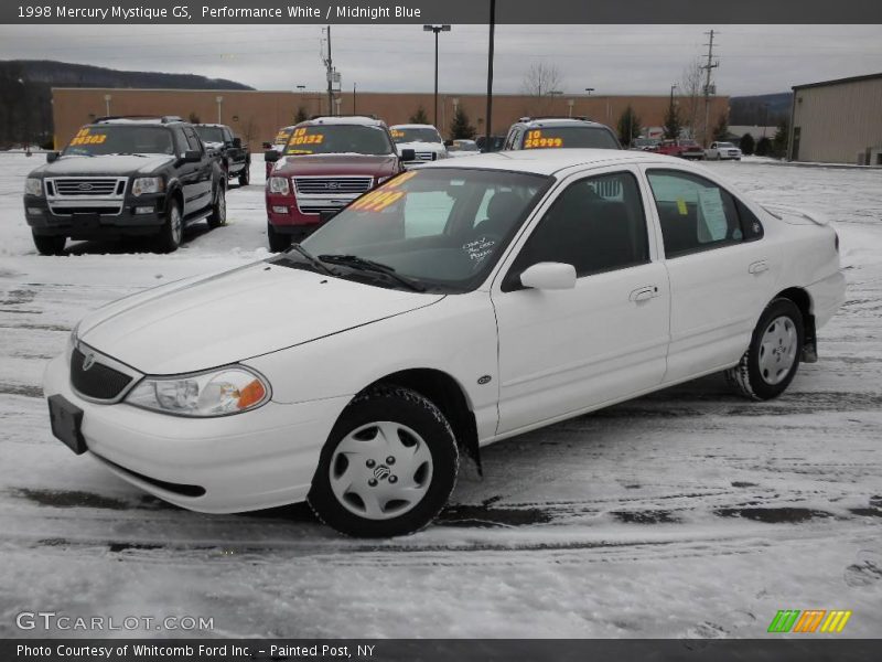 Performance White / Midnight Blue 1998 Mercury Mystique GS