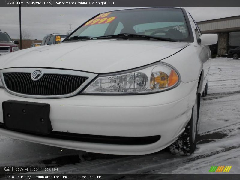 Performance White / Midnight Blue 1998 Mercury Mystique GS
