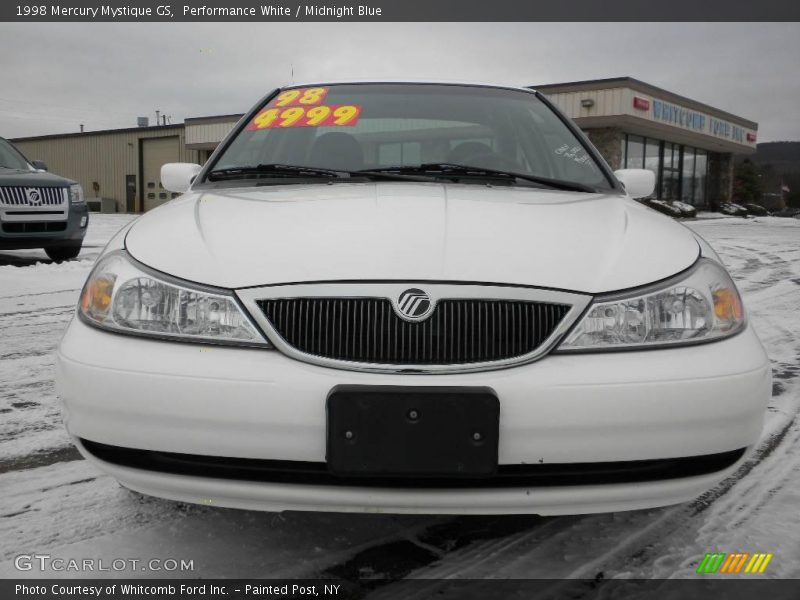 Performance White / Midnight Blue 1998 Mercury Mystique GS