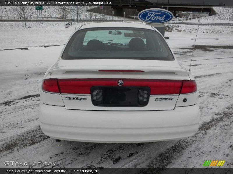 Performance White / Midnight Blue 1998 Mercury Mystique GS