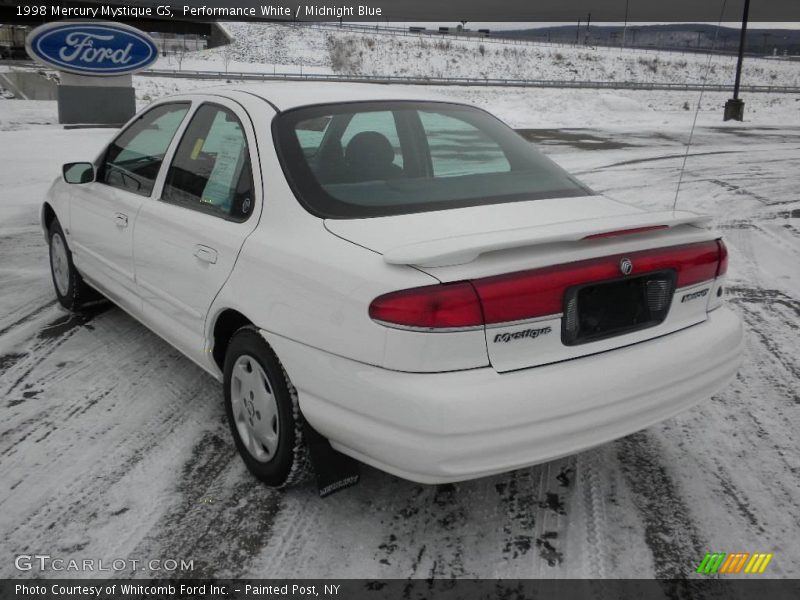 Performance White / Midnight Blue 1998 Mercury Mystique GS