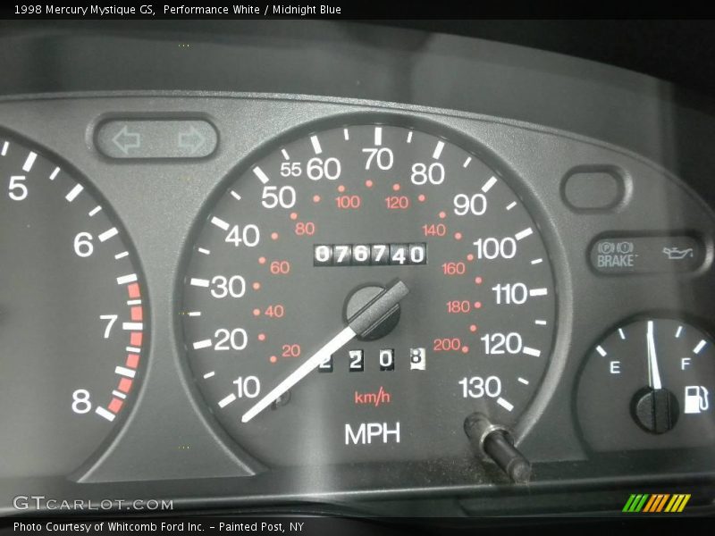 Performance White / Midnight Blue 1998 Mercury Mystique GS