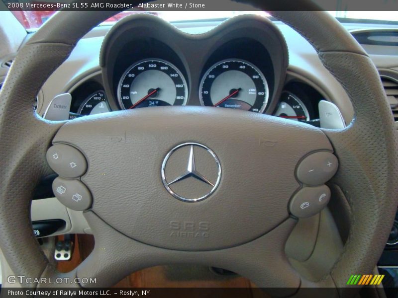 Alabaster White / Stone 2008 Mercedes-Benz SL 55 AMG Roadster