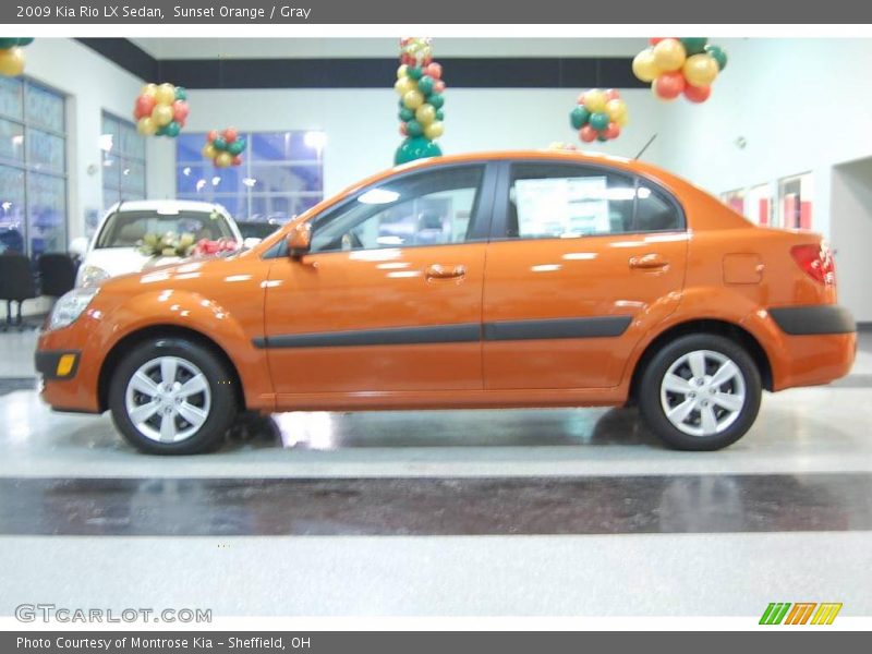 Sunset Orange / Gray 2009 Kia Rio LX Sedan