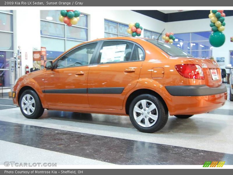 Sunset Orange / Gray 2009 Kia Rio LX Sedan
