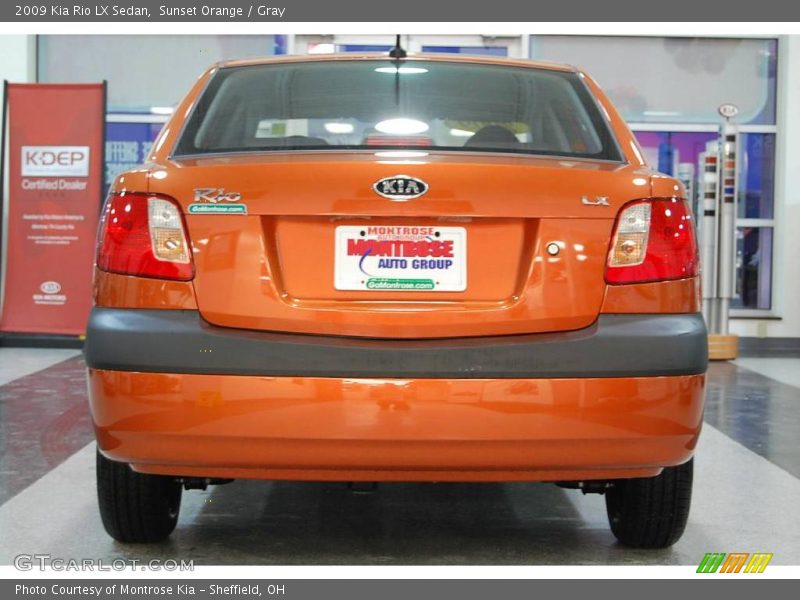 Sunset Orange / Gray 2009 Kia Rio LX Sedan