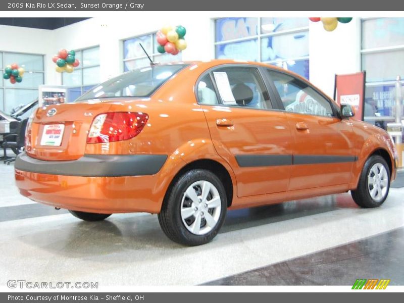 Sunset Orange / Gray 2009 Kia Rio LX Sedan
