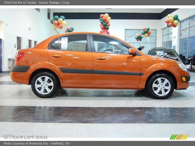Sunset Orange / Gray 2009 Kia Rio LX Sedan