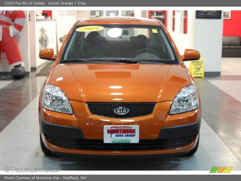 Sunset Orange / Gray 2009 Kia Rio LX Sedan