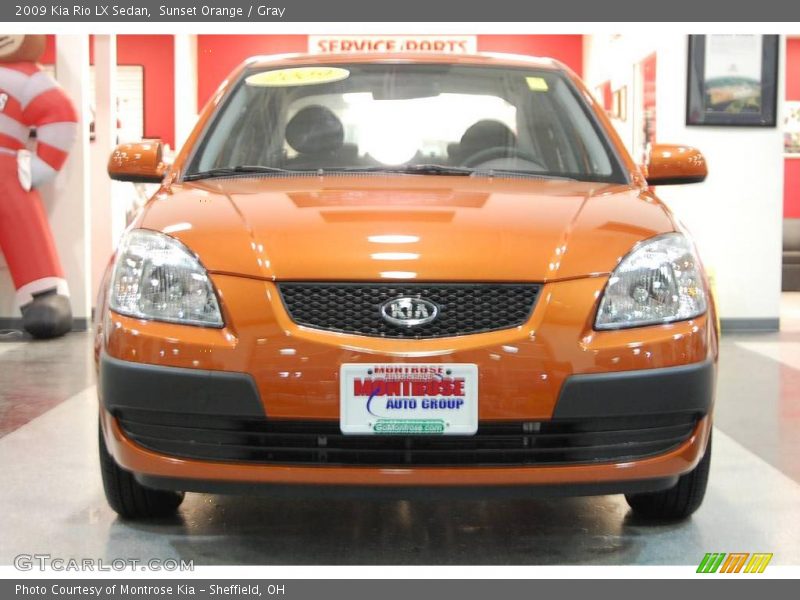 Sunset Orange / Gray 2009 Kia Rio LX Sedan