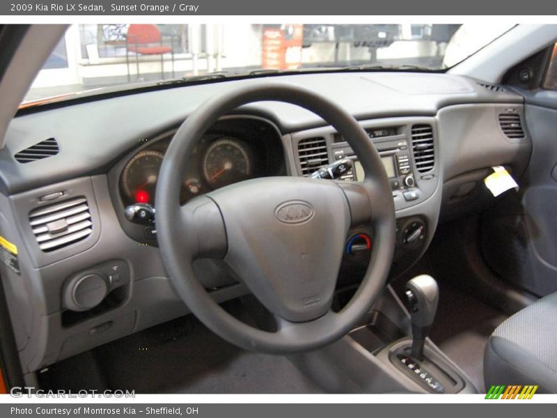 Sunset Orange / Gray 2009 Kia Rio LX Sedan