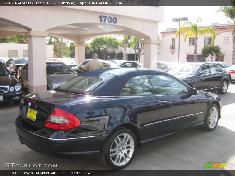 Capri Blue Metallic / Stone 2007 Mercedes-Benz CLK 550 Cabriolet