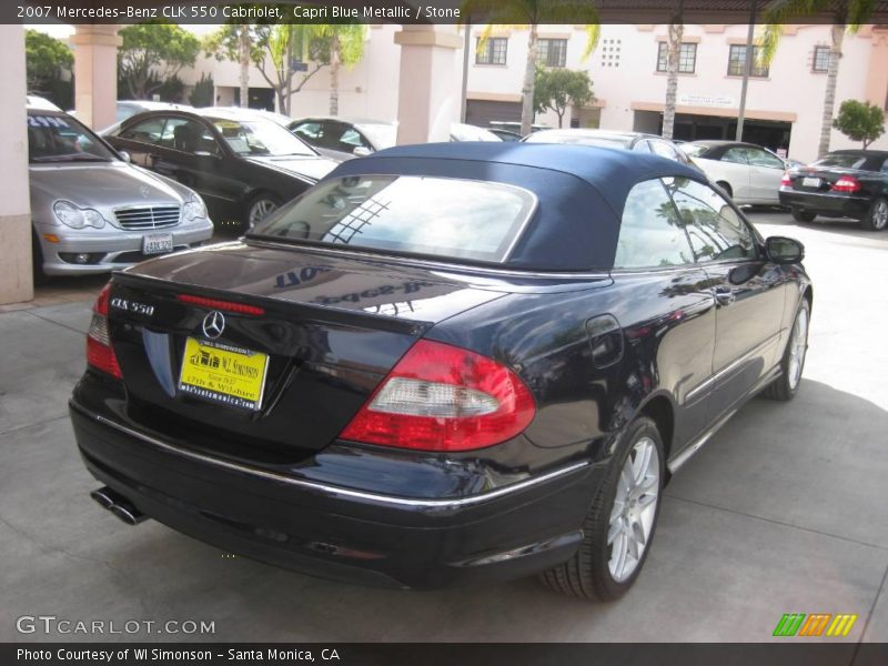 Capri Blue Metallic / Stone 2007 Mercedes-Benz CLK 550 Cabriolet