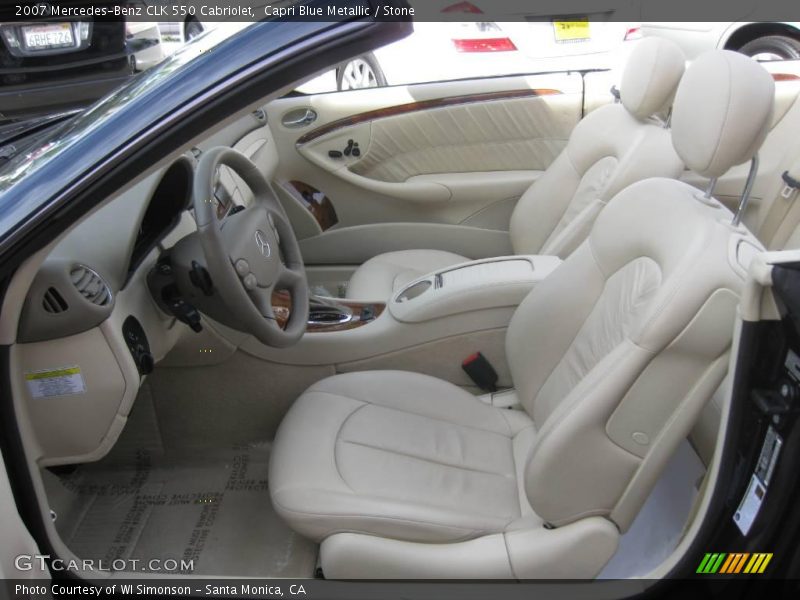 Capri Blue Metallic / Stone 2007 Mercedes-Benz CLK 550 Cabriolet