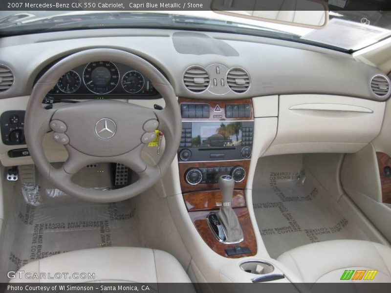 Capri Blue Metallic / Stone 2007 Mercedes-Benz CLK 550 Cabriolet