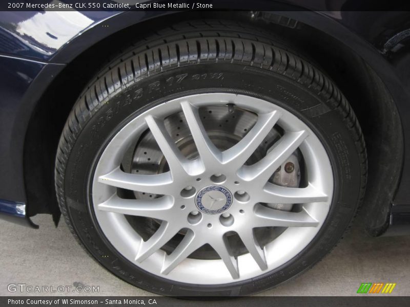 Capri Blue Metallic / Stone 2007 Mercedes-Benz CLK 550 Cabriolet