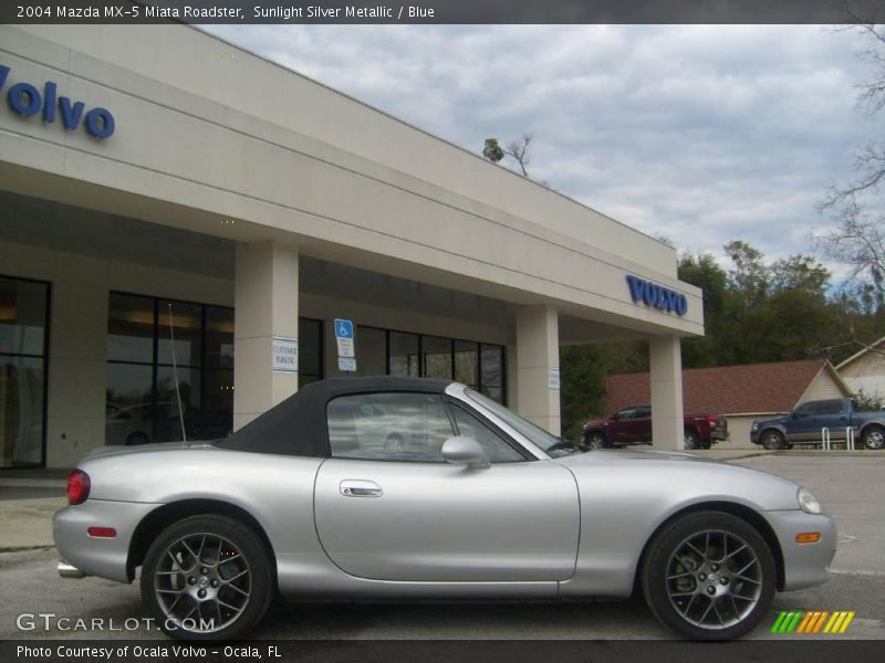 Sunlight Silver Metallic / Blue 2004 Mazda MX-5 Miata Roadster