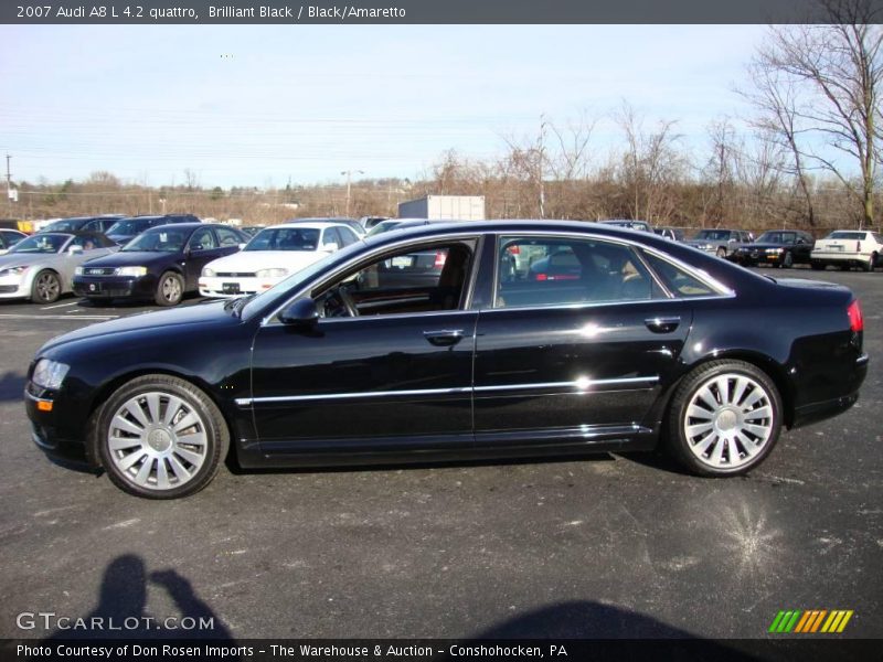 Brilliant Black / Black/Amaretto 2007 Audi A8 L 4.2 quattro