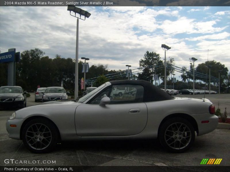 Sunlight Silver Metallic / Blue 2004 Mazda MX-5 Miata Roadster
