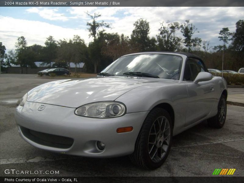 Sunlight Silver Metallic / Blue 2004 Mazda MX-5 Miata Roadster