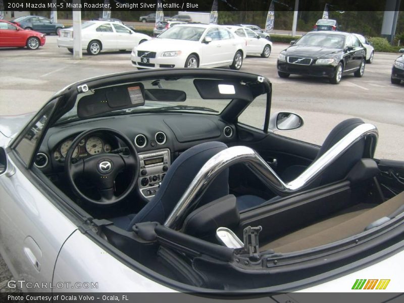 Sunlight Silver Metallic / Blue 2004 Mazda MX-5 Miata Roadster