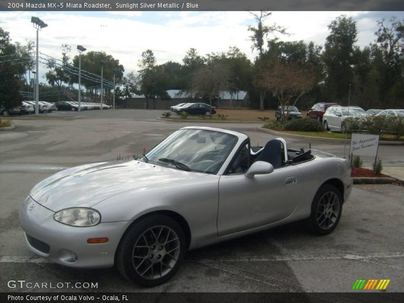 Sunlight Silver Metallic / Blue 2004 Mazda MX-5 Miata Roadster