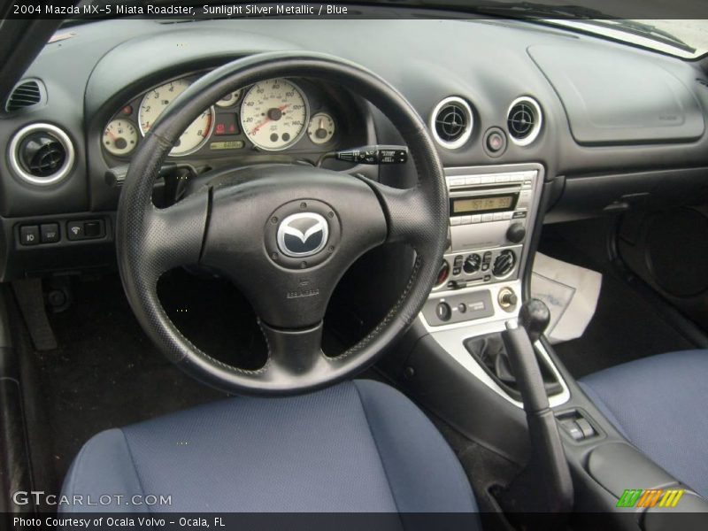 Sunlight Silver Metallic / Blue 2004 Mazda MX-5 Miata Roadster