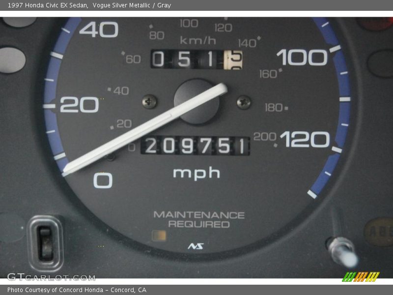 Vogue Silver Metallic / Gray 1997 Honda Civic EX Sedan