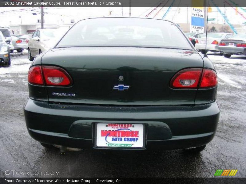 Forest Green Metallic / Graphite 2002 Chevrolet Cavalier Coupe