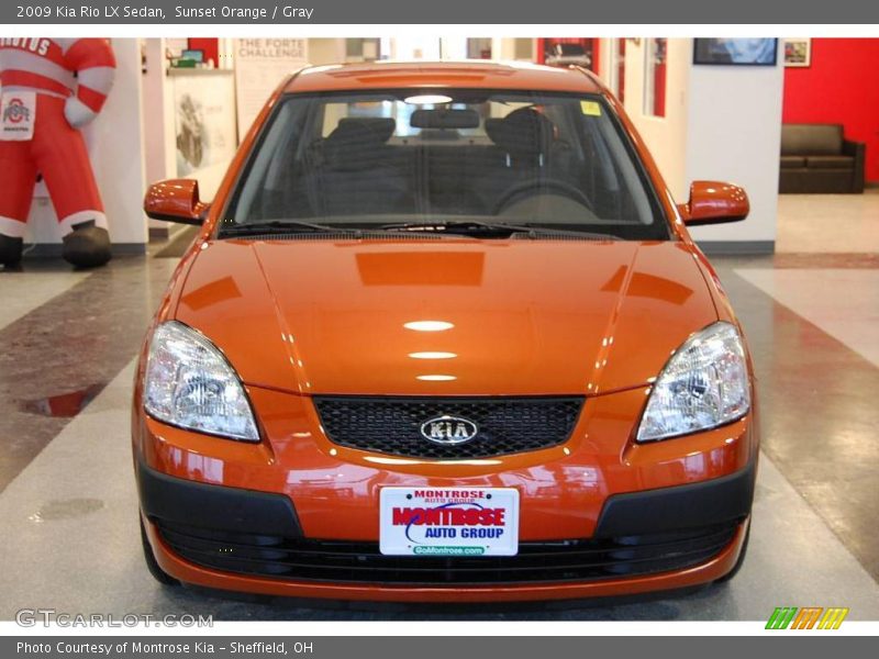 Sunset Orange / Gray 2009 Kia Rio LX Sedan