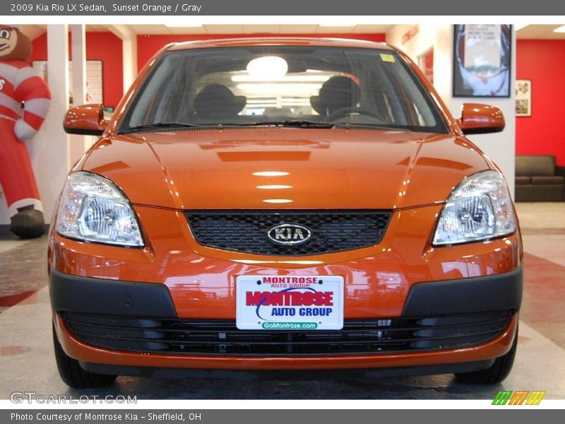 Sunset Orange / Gray 2009 Kia Rio LX Sedan