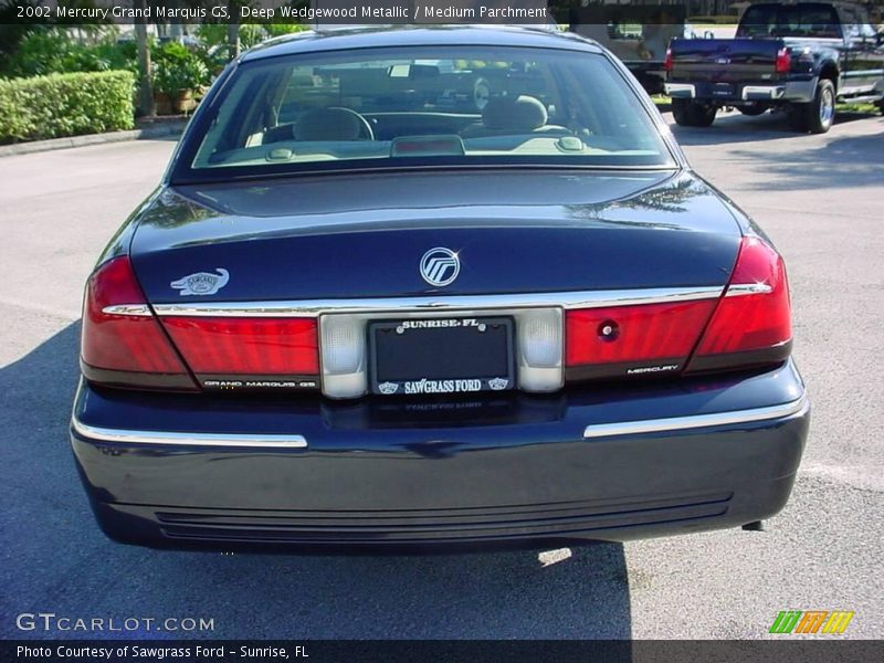 Deep Wedgewood Metallic / Medium Parchment 2002 Mercury Grand Marquis GS