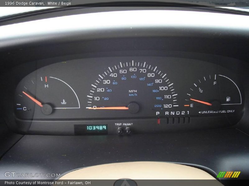 White / Beige 1996 Dodge Caravan