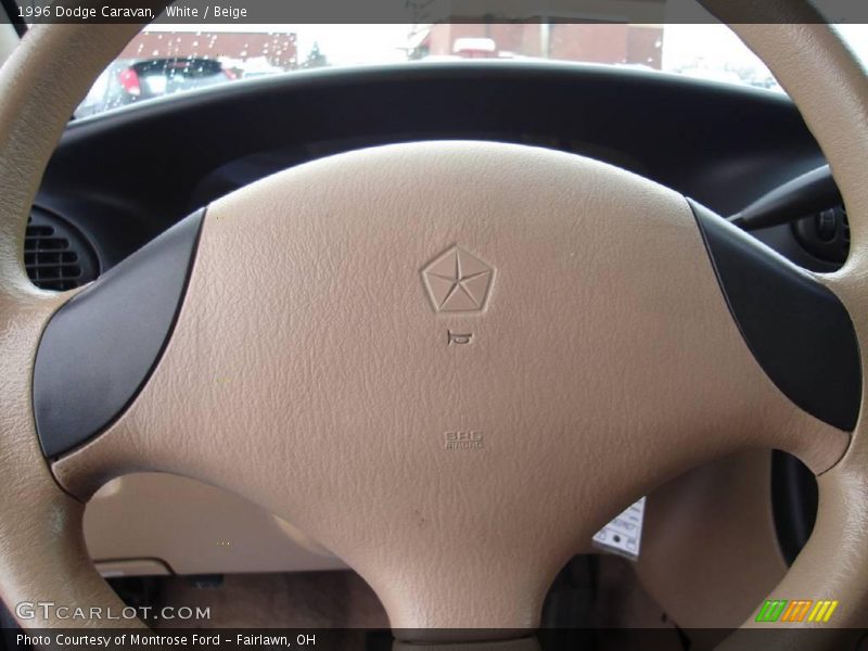 White / Beige 1996 Dodge Caravan