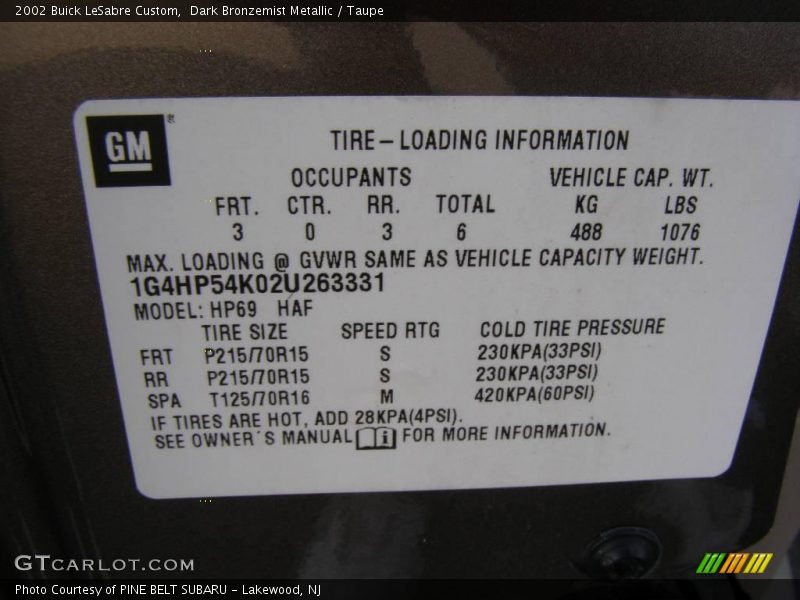 Dark Bronzemist Metallic / Taupe 2002 Buick LeSabre Custom