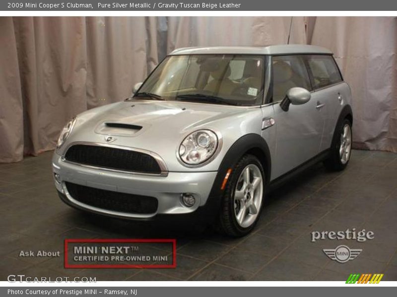 Pure Silver Metallic / Gravity Tuscan Beige Leather 2009 Mini Cooper S Clubman