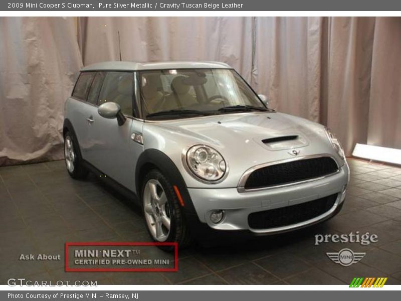 Pure Silver Metallic / Gravity Tuscan Beige Leather 2009 Mini Cooper S Clubman