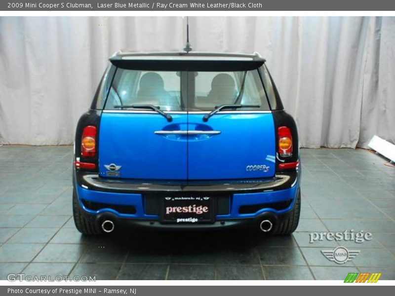 Laser Blue Metallic / Ray Cream White Leather/Black Cloth 2009 Mini Cooper S Clubman