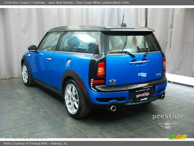Laser Blue Metallic / Ray Cream White Leather/Black Cloth 2009 Mini Cooper S Clubman